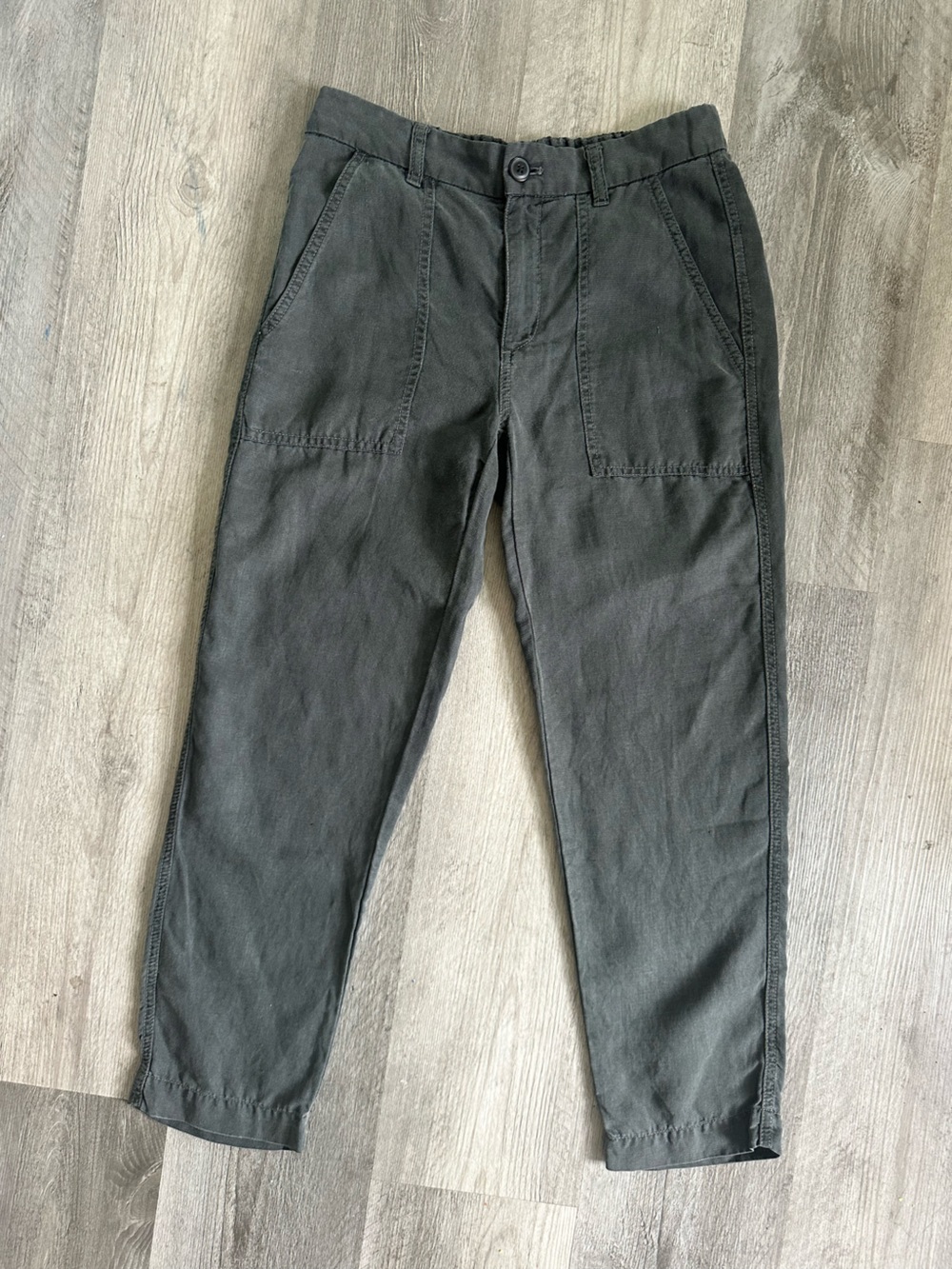 J. Crew Linen Charcoal Gray Ankle Trousers